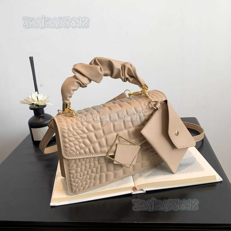 Womens Trendy Style Pleated Handbag 2024 Spring New Versatile Single Shoulder Crossbody Small Square Bag H250806