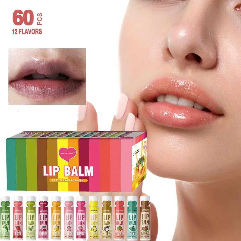 60PCS Moisturizing Lip Balm Set Womens Winter Hydrating Gift Long-Lasting Brighten Lips Exfoliating Lipstick Lip Care MakeupXJ250807