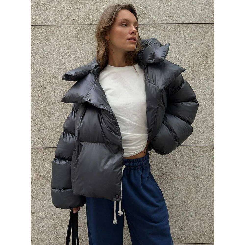 Designer Clothing 2025 TARUXY Thick Parkas Long Sleeve Top Women Autumn Winter Warm Coat Women's Street Fashion Hoodies Woman Cotton-Padded Jacke