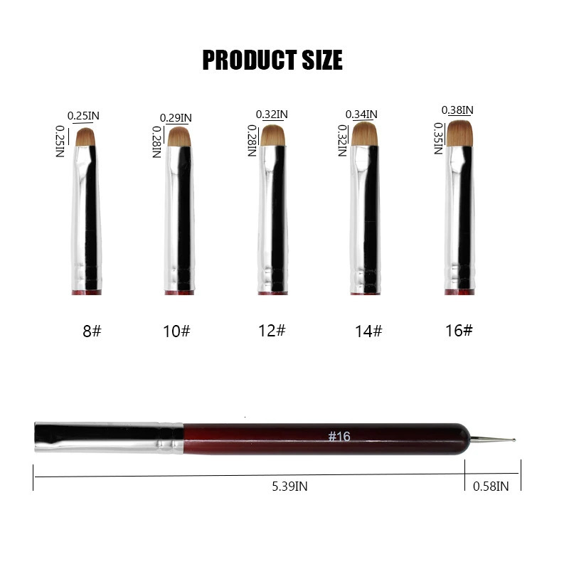 5pcs French Nail Art Brush Dual End Nail Art Dotting Pen Acrylic Drawing Rhinestone Gel Painting Manicure Tool for Beginner 8-16 250805