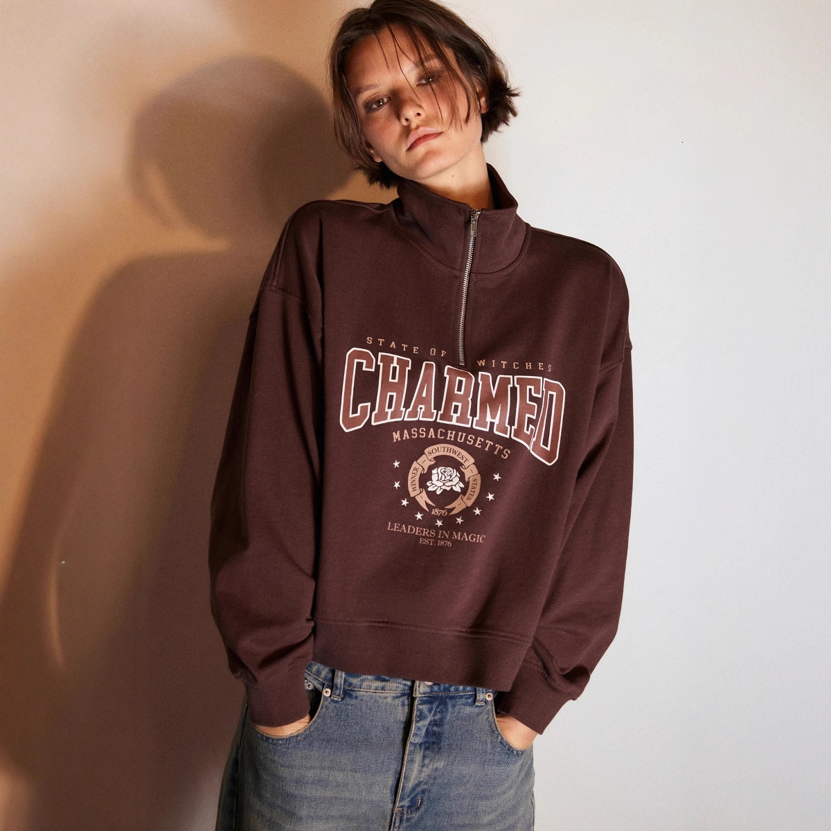 Free Shipping Designer Hoodie 2025 New Women's Stand Up Collar Sportswear Autumn And Winter Loose Half Zipper Long Sleeved Pullover Women's 