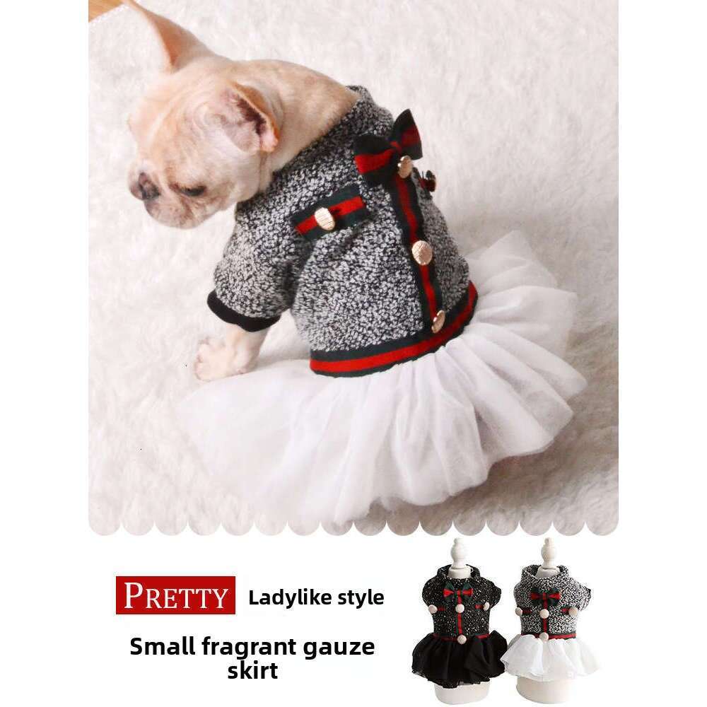 Charming Autumn-Winter Ensemble: Petite Pup's Elegant Thicker Coat Styled Like a Royal Attire