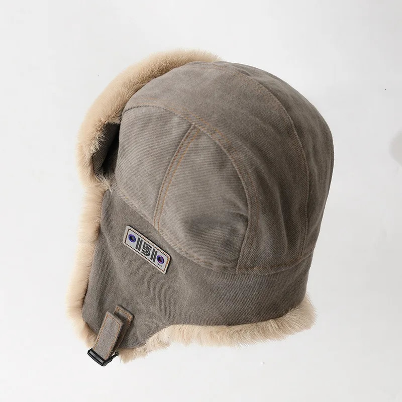Bomber Hat Men Women Thick Warm Russian Ushanka Fur Hat Fashion Male Female Winter Hat Black Grey Earflap Ski Russian Cap 250806
