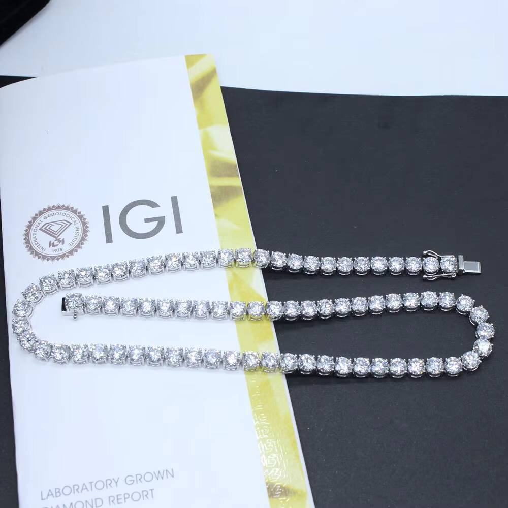 Qianjian IGI Certified Lab Grown Diamond Tennis Bracelet Chain 10K 14K 18K Gold 3MM 4MM 5MM Vvs Lab Created Diamond Tennis Chain