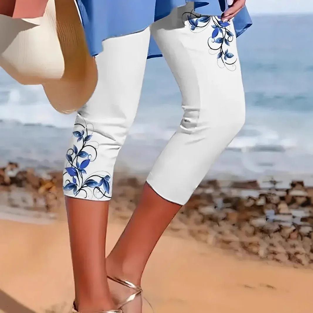 Plus Size Beach Series 3D Printed SevenFoot Pants Summer Style Yoga Beachwear plus Womens Trousers Comfortable Bre 250805