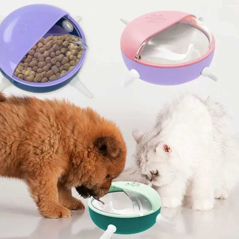 Puppy Kitten Milk Feeder Sets 180ml Bowl 5 Teats Silicone Simulation Nursing Station Cats Food Dispenser Newborn Pet Accessories Y250806