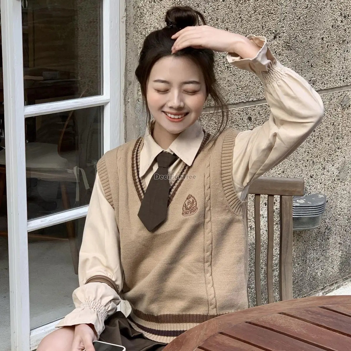 2025 autumn Korea style fashion suit womens shirt vest top skirt temperament college school uniform jk a698 250729