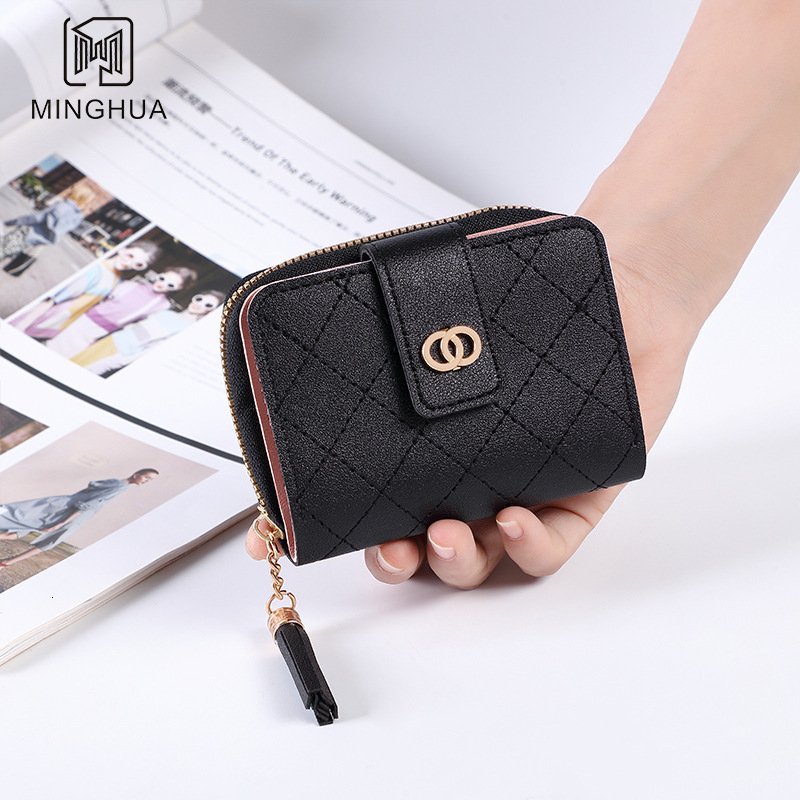 Free Shipping Designer Luxury New Women's Wallet Short Solid Color Card Holder Simple Button Small Coin Purse Casual Handbag