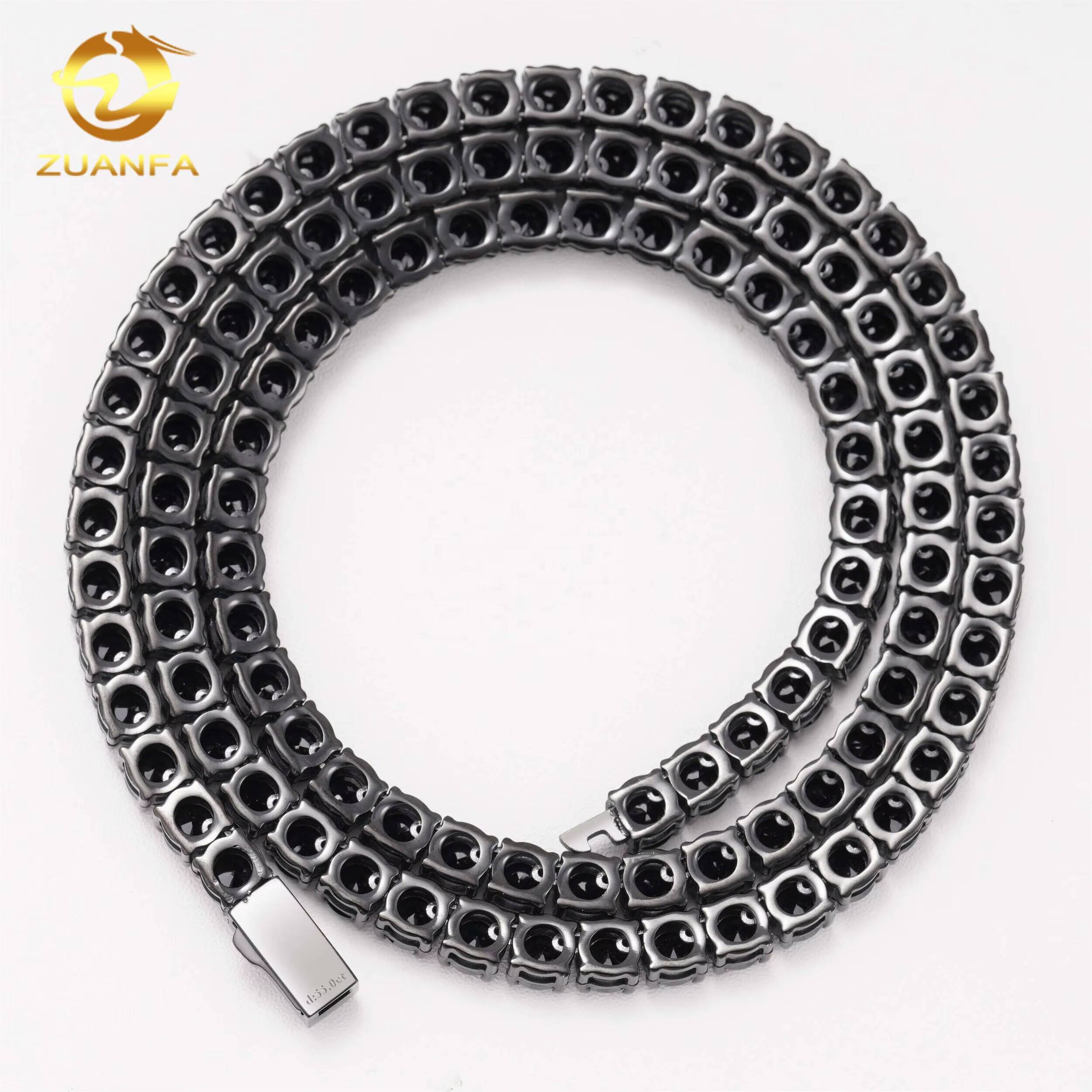 Ready to Ship Tennis Bracelet Lab Diamond No Tarnish Stainless Steel 316L Vvs Black Moissanite Tennis Chain