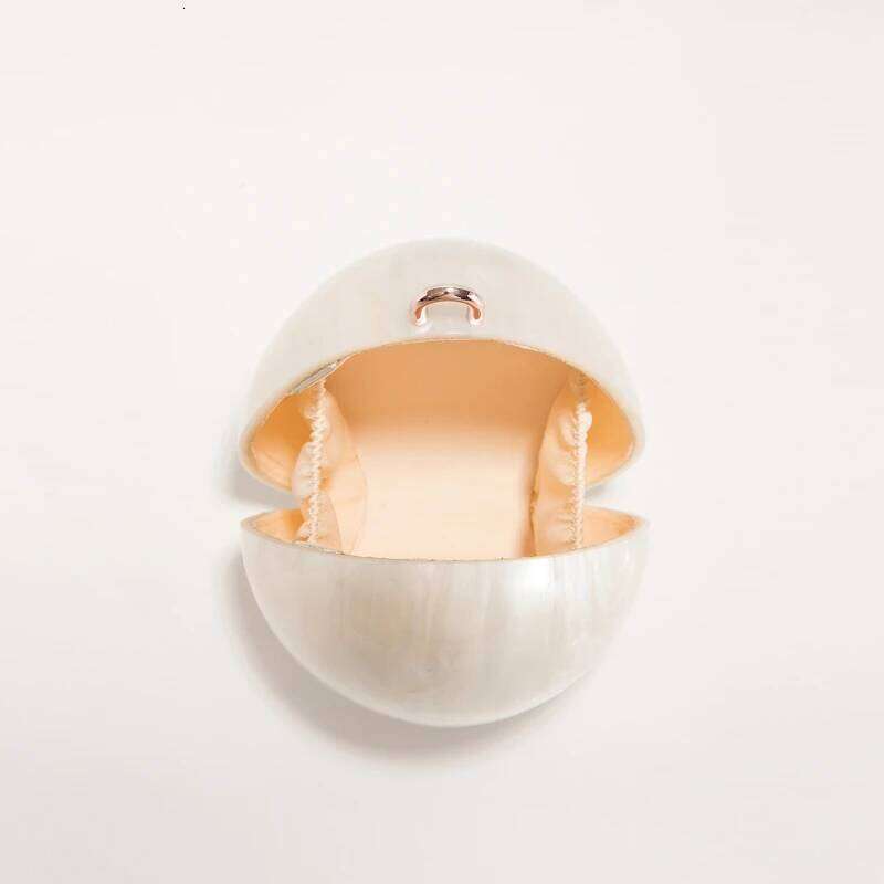 Women Acrylic mini egg bag cute pearl Evening Clutch Bag with beaded strap For Wedding Party purse And Handbag Designer