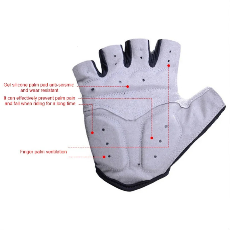 Half Finger Cycling Gloves Men Women Anti Slip Shock Breathable Summer Bicycle Fingerless Sports Gym Training Bike 250729