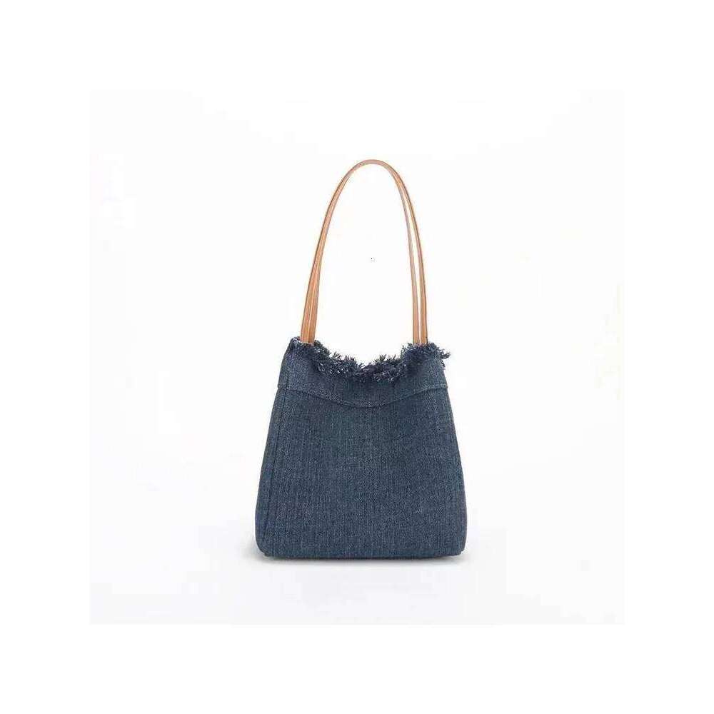 Denim Bucket Bag New Women s Foldable Stretchable Magnetic Buckle Handbag Street Trend Personalized Small Square Bags