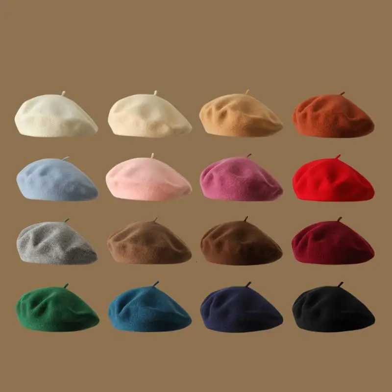 Wool Beret Hat Women French Beret Vintage Painter C Girl Solid Female Beret Femme Retro Casual Beanie Mushroom Hat Bonnet XJ250807