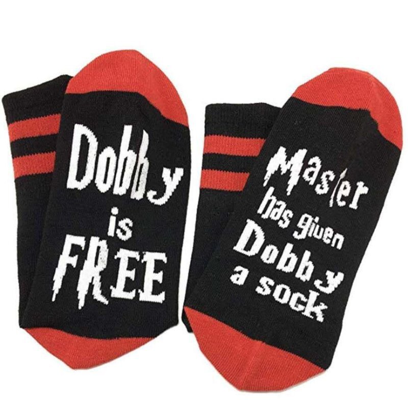 Master Has Given Dobby A Casual Men And Women English Letter Cotton Mid Tube Socks