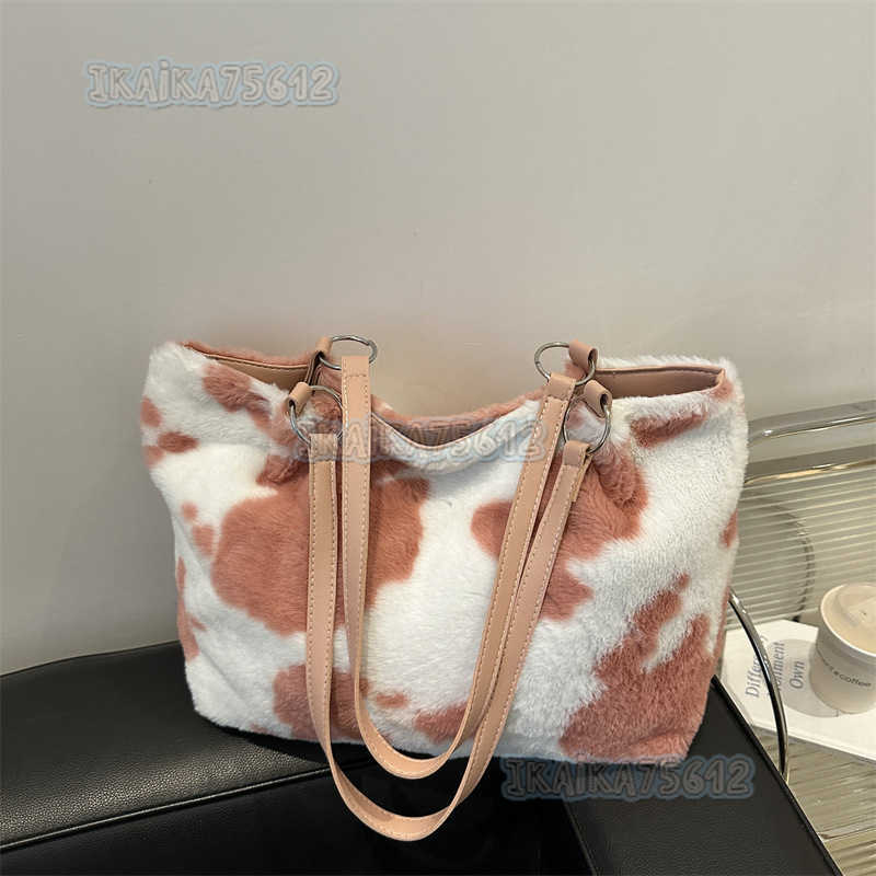 Personalized Large Capacity Furry Bag Trendy Fall Winter 2024 New Style Trendy Single Shoulder Tote Bag H250806