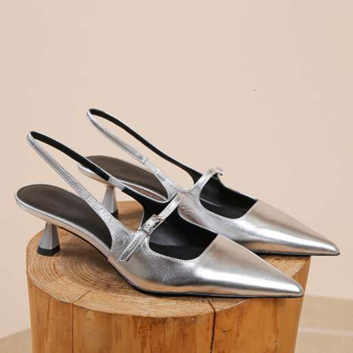 35-42 French Style Backless Pointed Toe One-Strap Women's Sandals 2025 Summer New Thin Wine Glass Heel designer shoes High Heels Comfortable for 