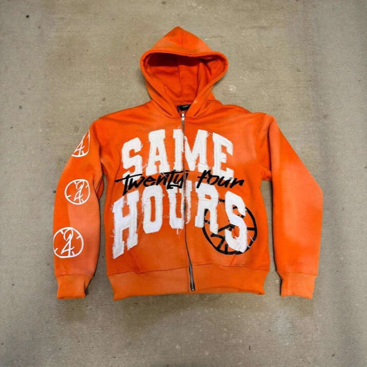 2024 Letter Trendy Brand Hooded Sweatshirt Autumn Winter New TEMU Hoodie