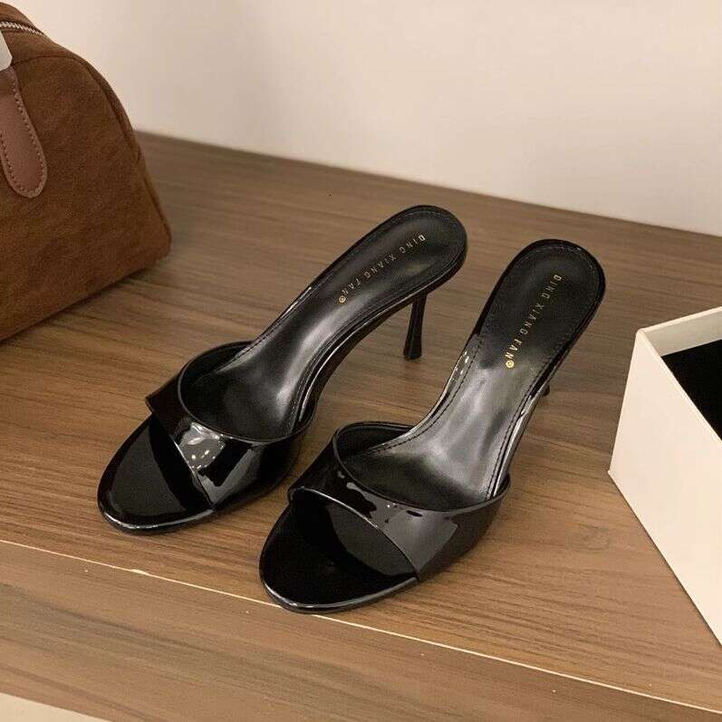 Pointed Open Toe Stiletto High Heels 2025 New Style One Strap Slippers Fashionable Versatile Brightening Red Sandals