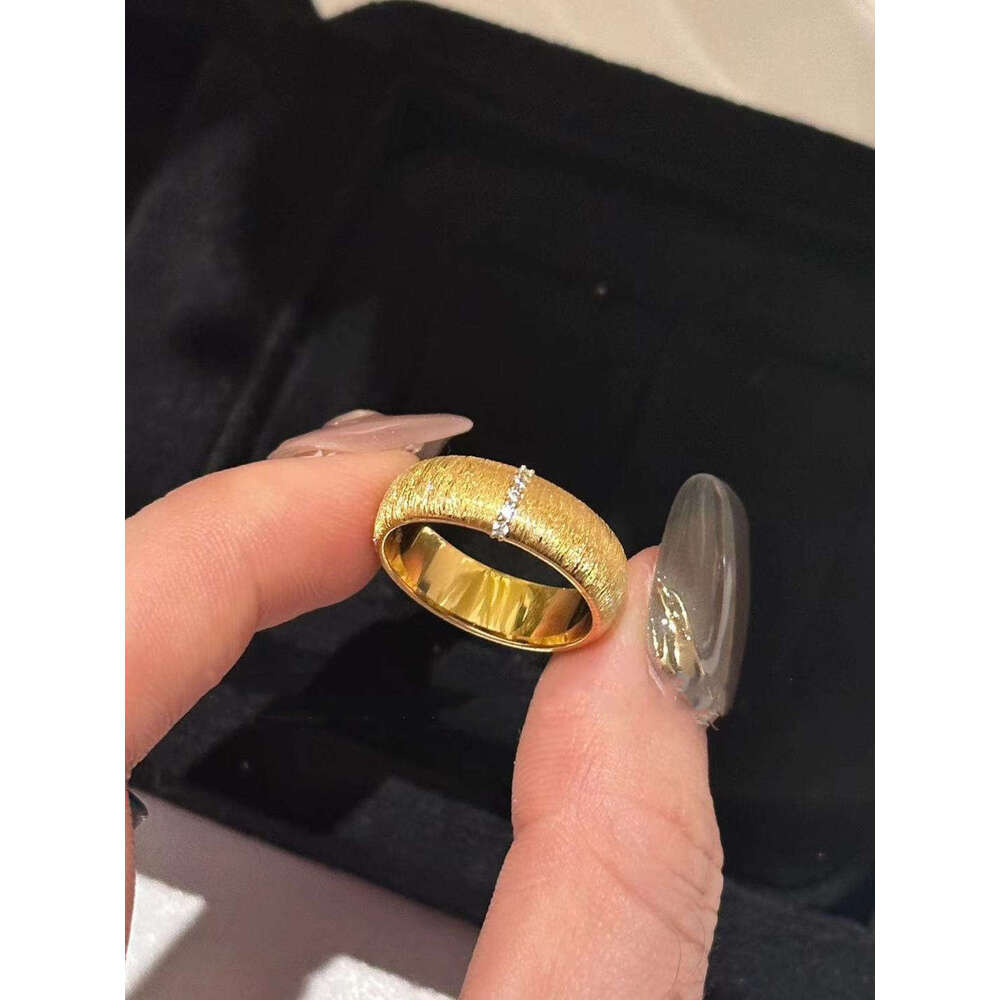 French Style Light Luxury Brushed Craft Italian Vintage Wide Narrow Version Couple Rings Adjustable Open Ring