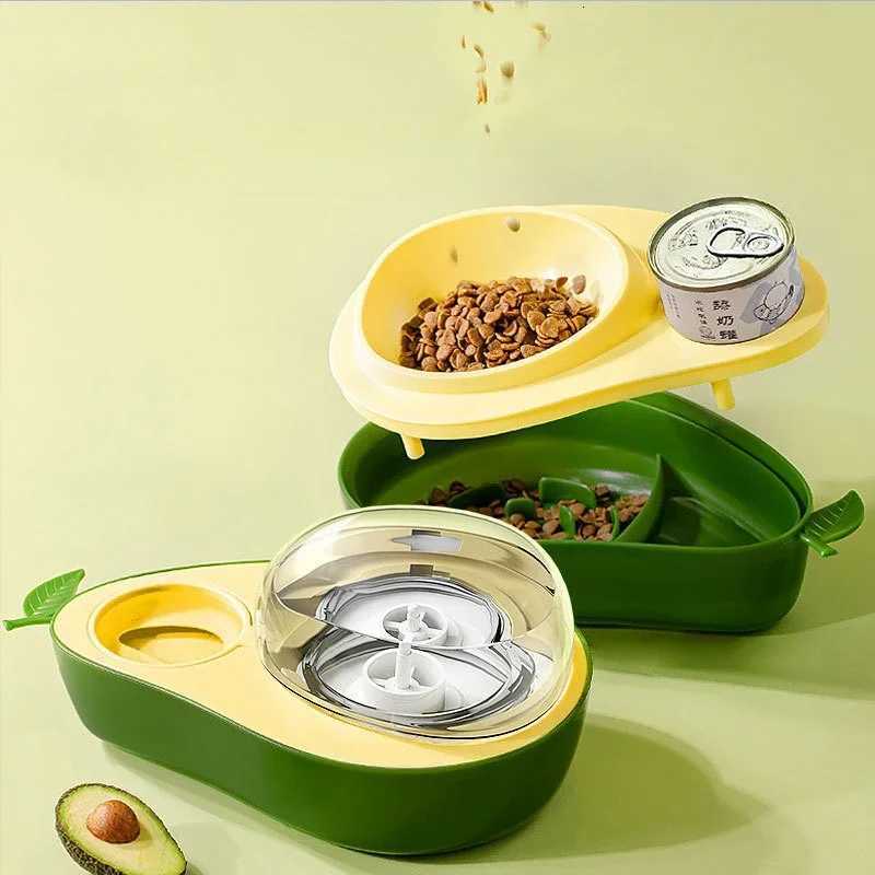 Dog Feeder Cat Automatic Feeding Water Bowl Avocado Shaped Pet Slow Food Feed Bowl Pet Food Storage Dispenser Dog Food Container Y250806