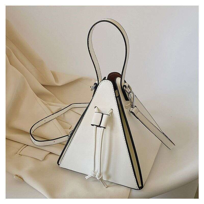 Personalized Triangle 2024 New Forest Soft Girl Candy Color Western Style Handheld Cross Shoulder Bag PU
