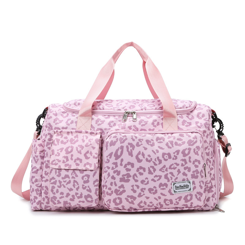 Large Capacity Leopard Print Gym Fashionable Versatile Unisex Sports Backpack Multifunctional Short Trip Bag