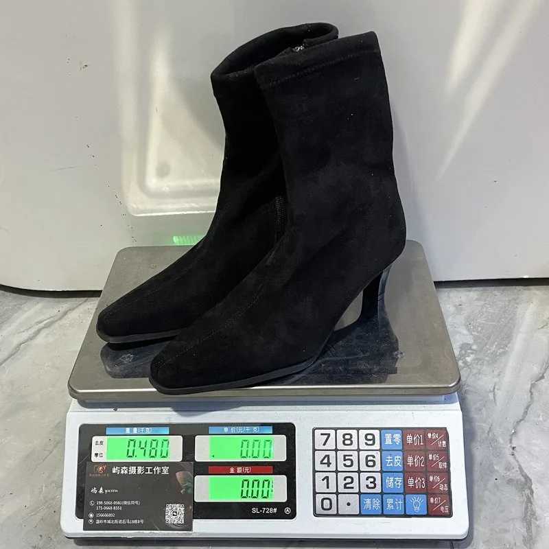 Pointed Toe Stiletto Booties for Women 2022 New Summer High Heel Stretch Skinny Boots XJ250807