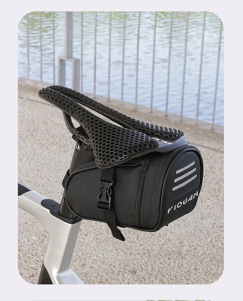 Bike Seat Bag, Water Resistant Bicycle Saddle Bag Under Seat, Cycling Seat Pack for Mountain Road Bikes and Commuter