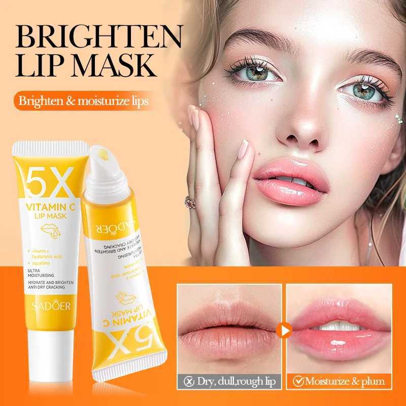 SADOER Vitamin C Moisturizing Lip Mask Plump Lips Nourishing Hydrating Lip Balm Lip Plumper Lipstick for Beauty Lips Skin CareXJ250807