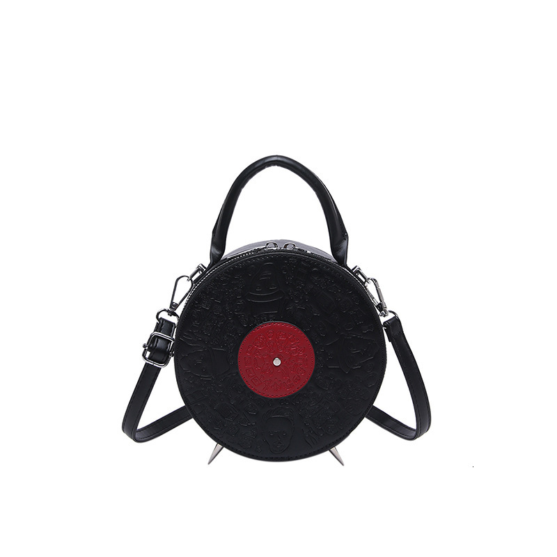 Free shipping designer Niche Design Bag for Women Ins Style Retro Record Shape Crossbody Bag Quirky Commuter Small Round Bag