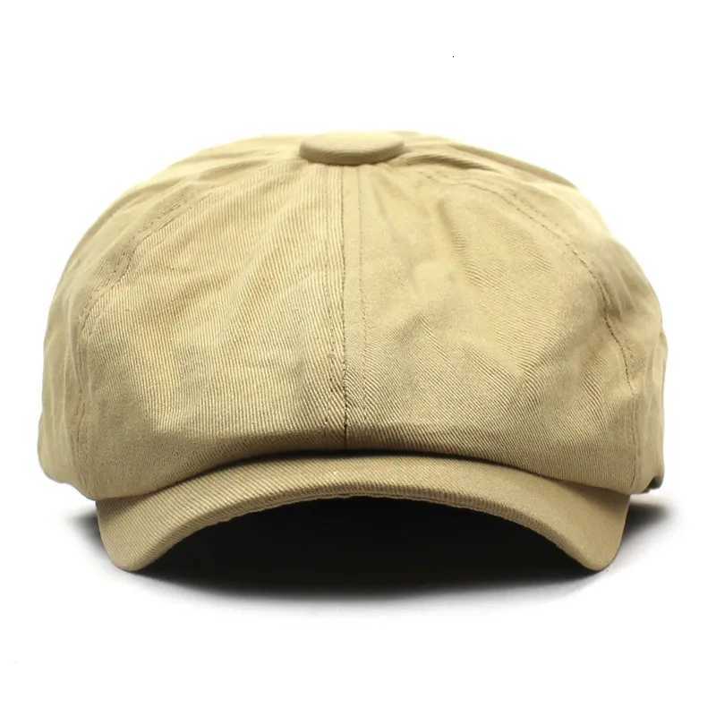 2021 Seasons Solid Cotton Newsboy Cap Men Flat Peaked Women Painter Beret Hats 30 XJ250807