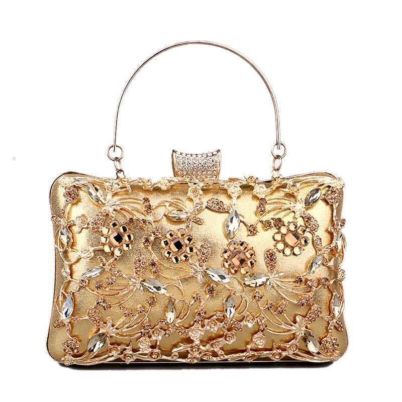 Popular dia-encrusted dinner European and American women's retro banquet bag, hand-held versatile dress evening bag