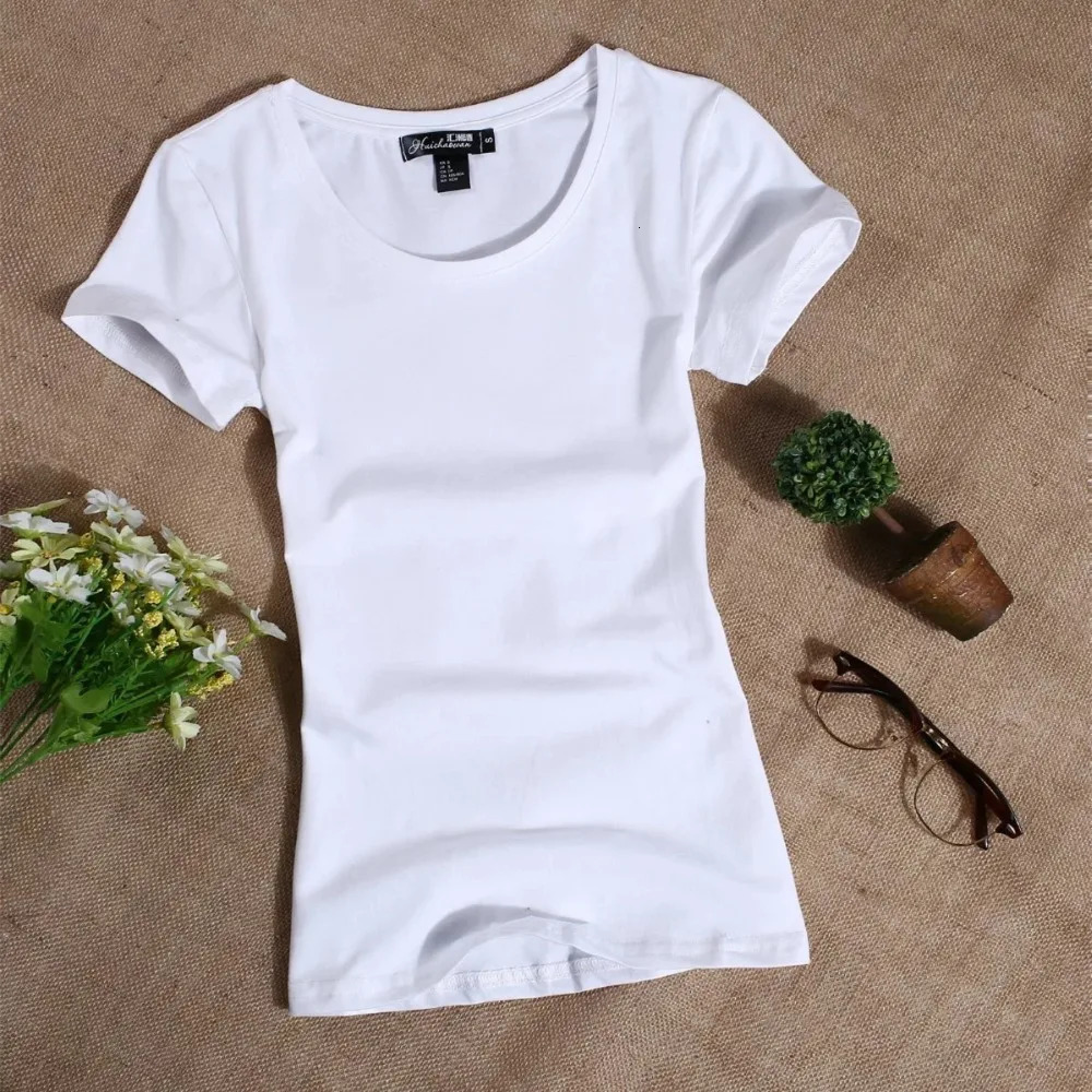 MRMT 2025 Womens T Shirt Casual Women Short Sleeved Slim Solid Color Simple Pure Tees TShirt For Female shirts 250729
