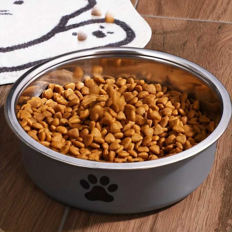 KEMORELA Non-Slip Stainless Steel Pet Bowl for Large Medium Small Dogs And Cats - Water And Food Feeder Dish Y250806
