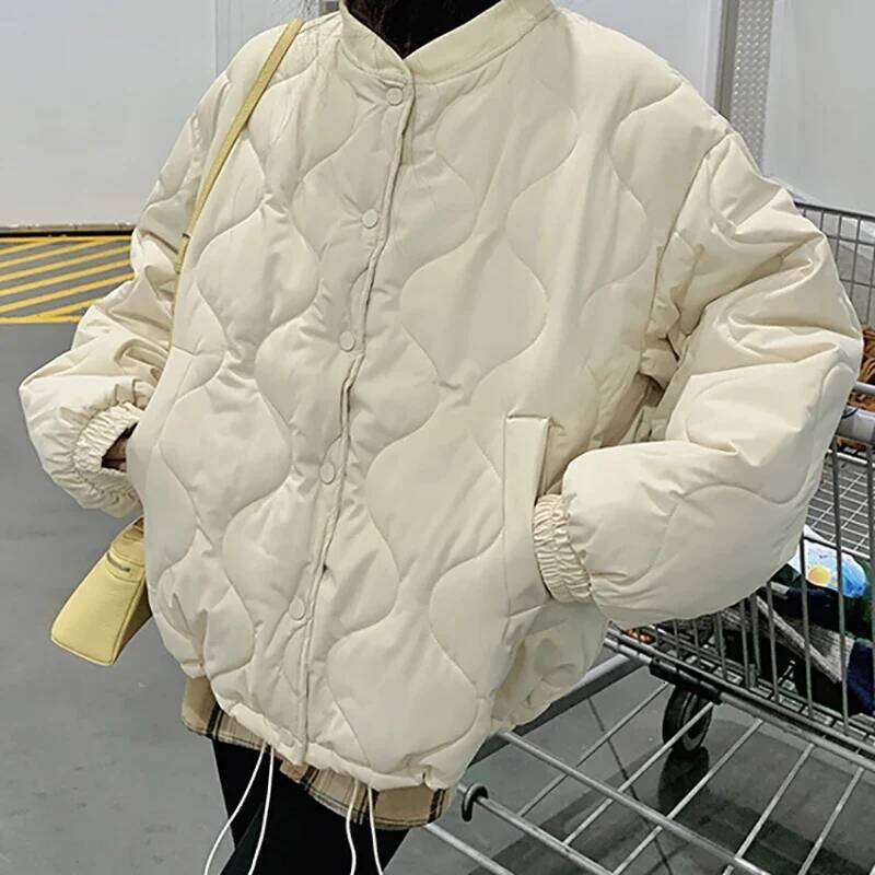 Designer Clothing 2025 HELIAR Thicken Warm Lambswool Solid Button Long Sleeve Office Cotton-Padded Jacket Women Casual Parkas Fall Winter