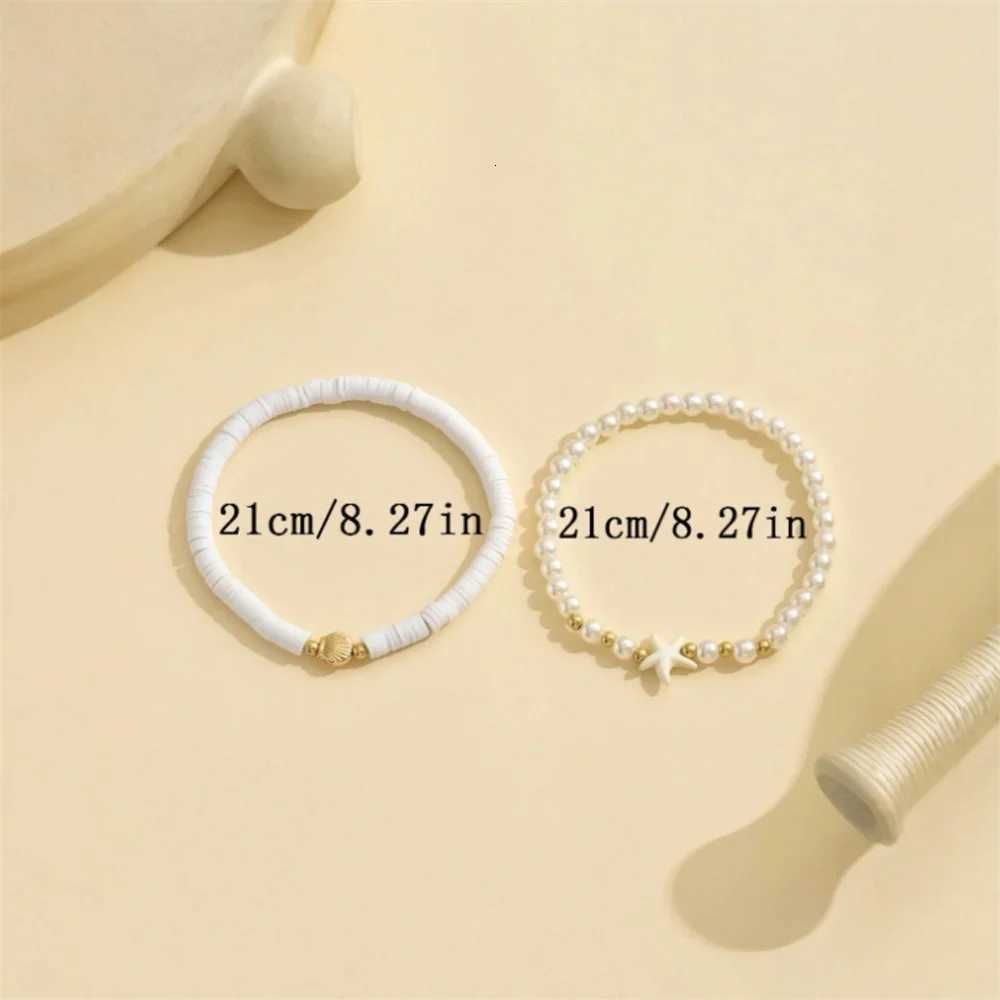 2Pcs Bohemian Alloy Shell Starfish Anklet Ankle Chain Set For Women Stackable Barefoot Beach Foot Bridal Jewelry Y250805