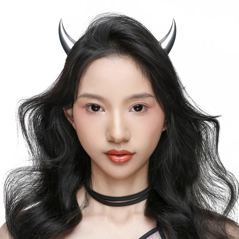 Punk HipHop Demons Horn Metal Headband Hairpins Lucifer Anime For Women Men Girls Jewelry Accessories 250730