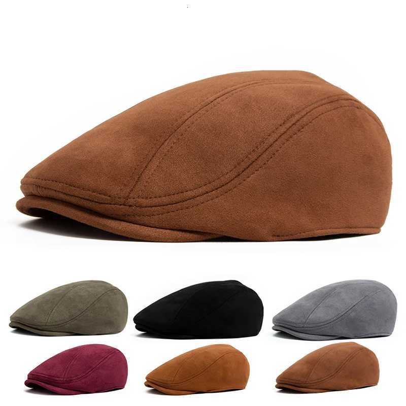 New Suede Autumn Winter Beret Fashion Vintage Men Women Newsboy Hat Casual Flat Visor C Berets For 54-58cm Head Circumference XJ250807