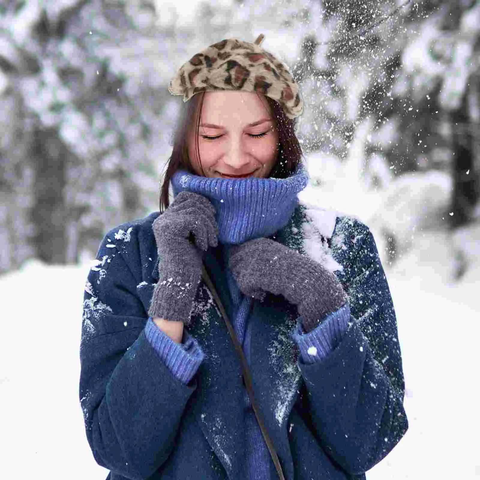 Leopard Print Rabbit Hair Beret Women French Hat Wool C Fashion Trend Soft Comfortable Sunshade Breathable XJ250807