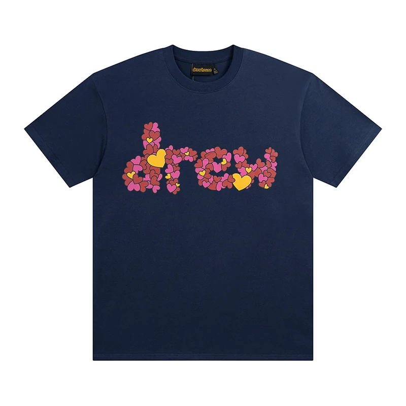 Drew House New Mens Clothing Print T shirt men's and women's printed loose short sleeve T-shirt Designer luxury