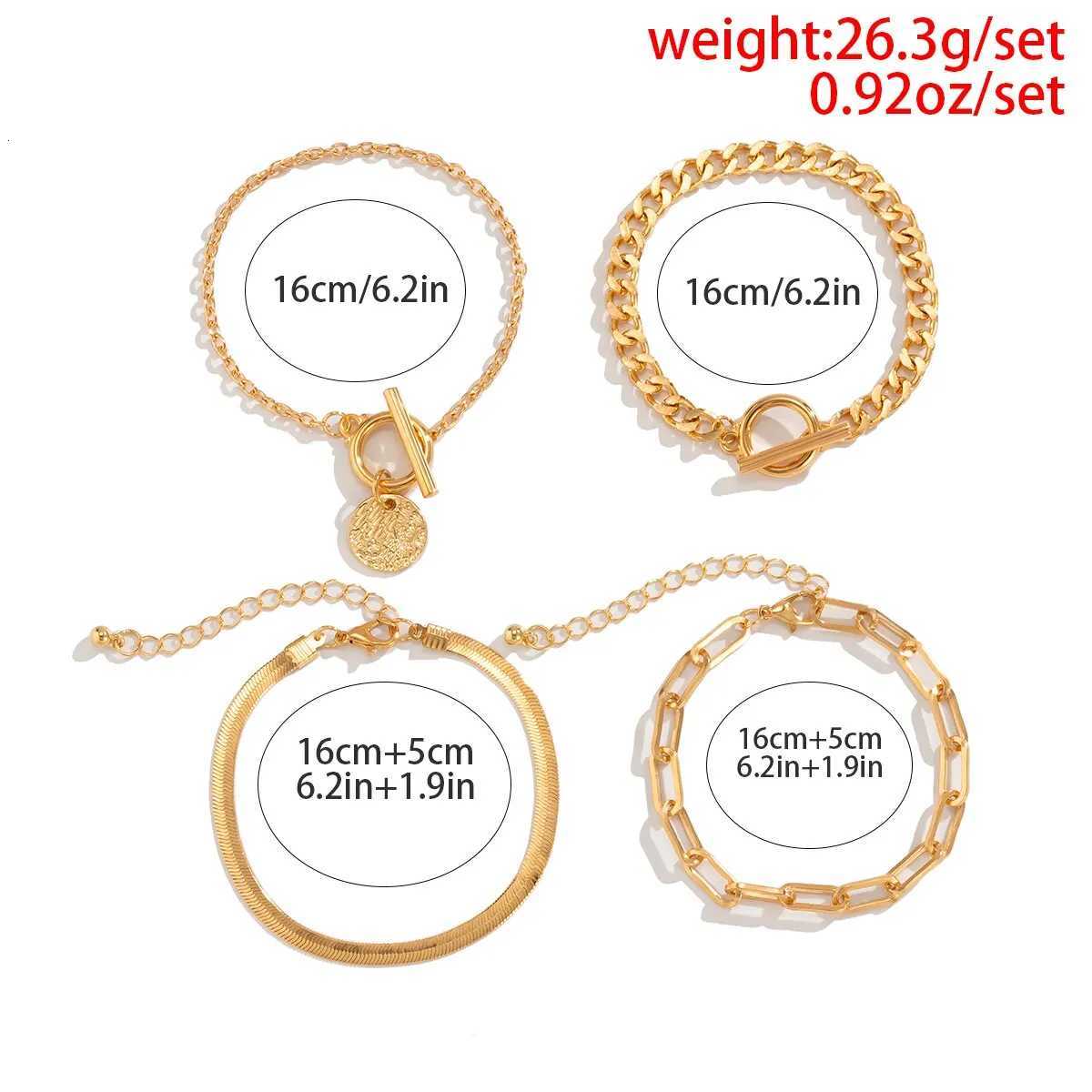 Punk Cuban Link Chain Coin Pendant Bracelet for Women Vintage OT Buckle Snake Chain Charm Bangles Couple Jewelry Gift W250807