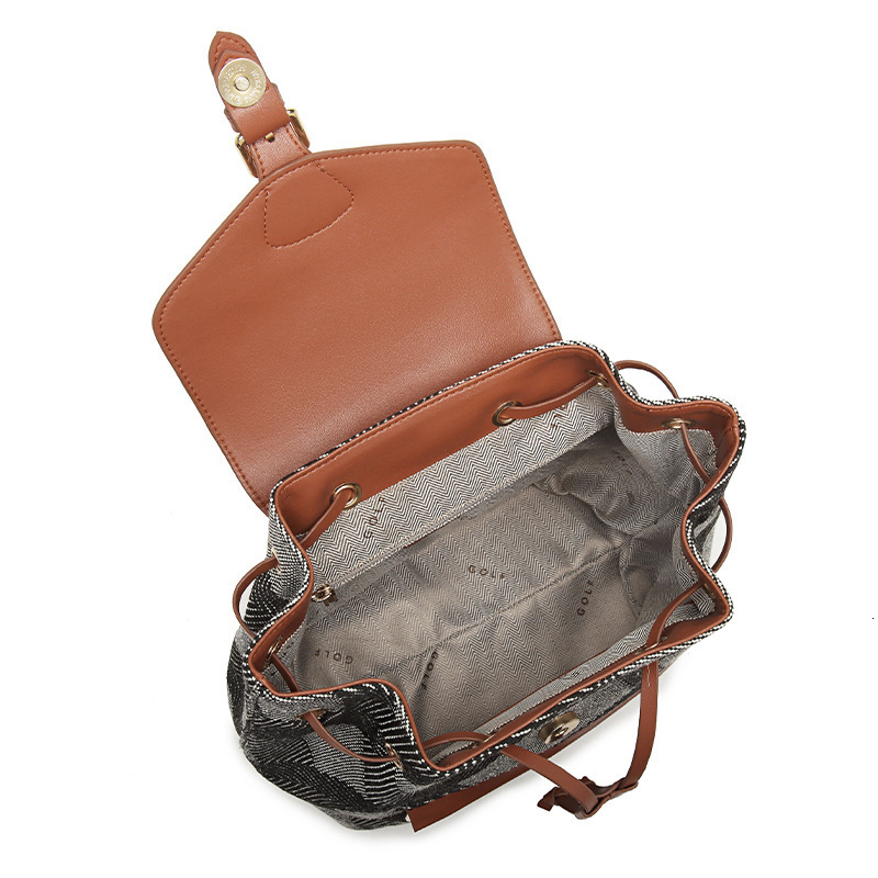Trendy Womens Bag New Fashion Scottish Canvas ing Casual Versatile Travel Backpack R250807