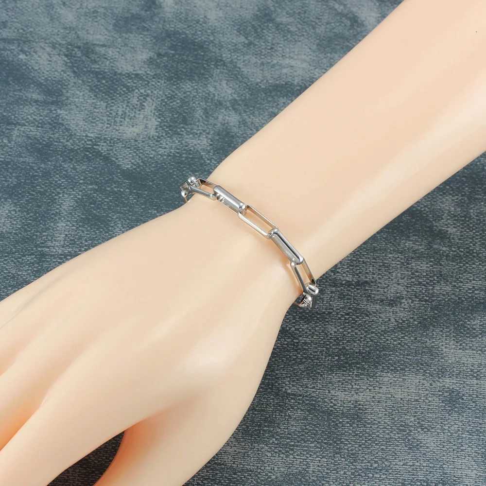 2023 Luxury Stainless Steel Bracelets for Men and Women Silver Color Coffee Bean Box Chain Bracelet Charm Jewelry Gift 7-9 Inches W250807