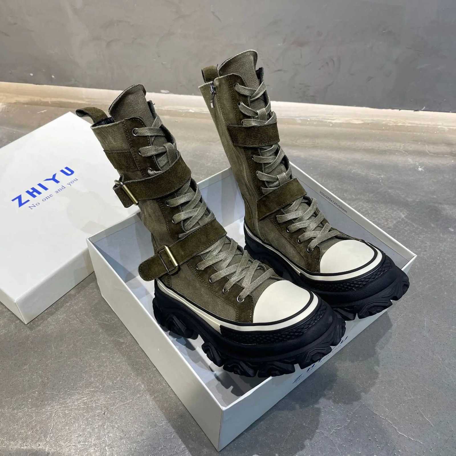 New Autumn Women Boots Thick Bottom Women Short Nubuck Leather Boots N-Slip Sneakers Women Boots Wind Motorcycle Boots XJ250807