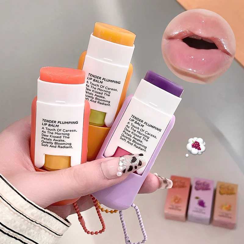 Jelly Grape Lip Balm Lip Stick Fruit Moisturizing Anti-drying Lip Care Serum Primer Makeup Long-Lasting Plumping Clear LipglossXJ250807