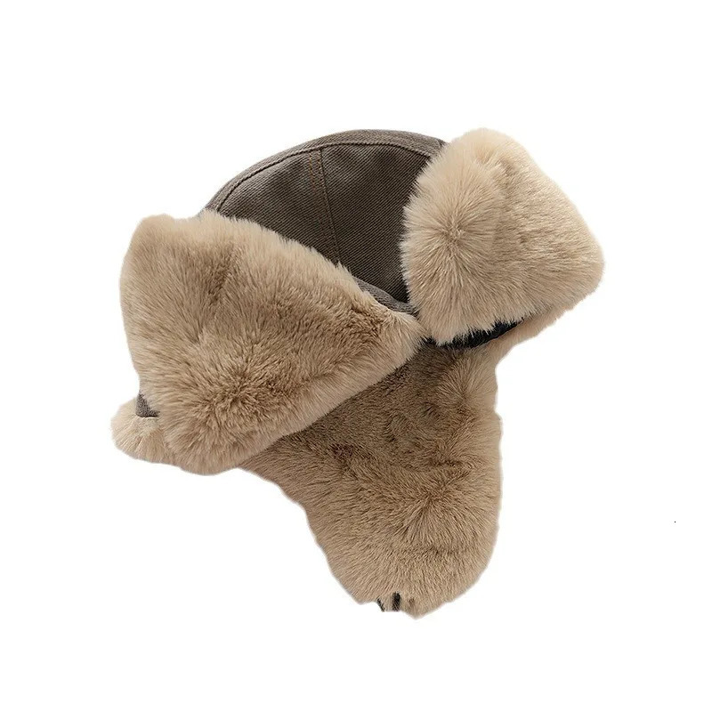 Bomber Hat Men Women Thick Warm Russian Ushanka Fur Hat Fashion Male Female Winter Hat Black Grey Earflap Ski Russian Cap 250806