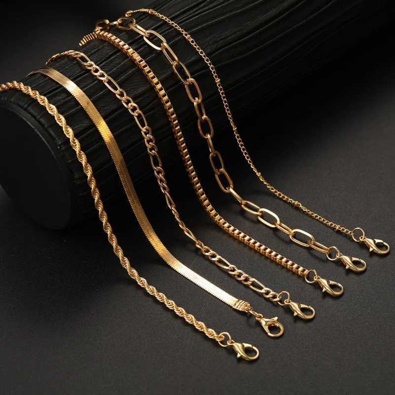 Classic Snake Chain Bracelets for Women Trend Fashion Set of 6 Gold Silver Cuban Trendy Gifts Jewelry W250807