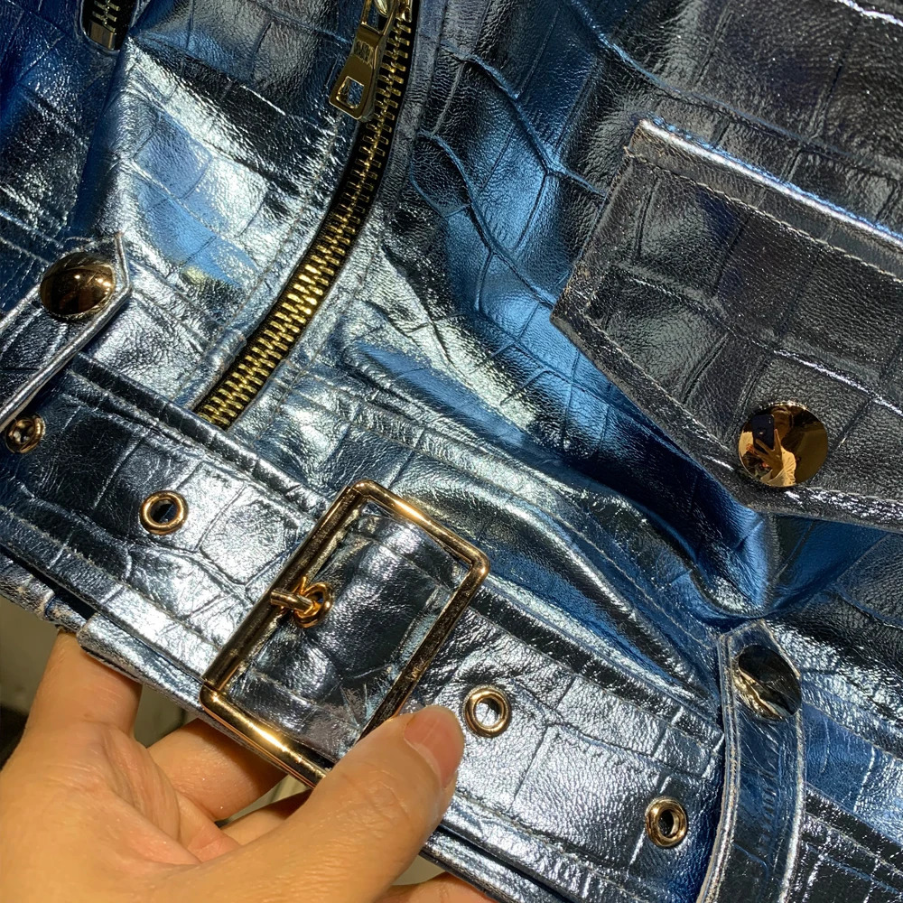 Shinny Leather Jackets Women Sheepskin Coats Women Natural Lambskin Clothes 23010 250804