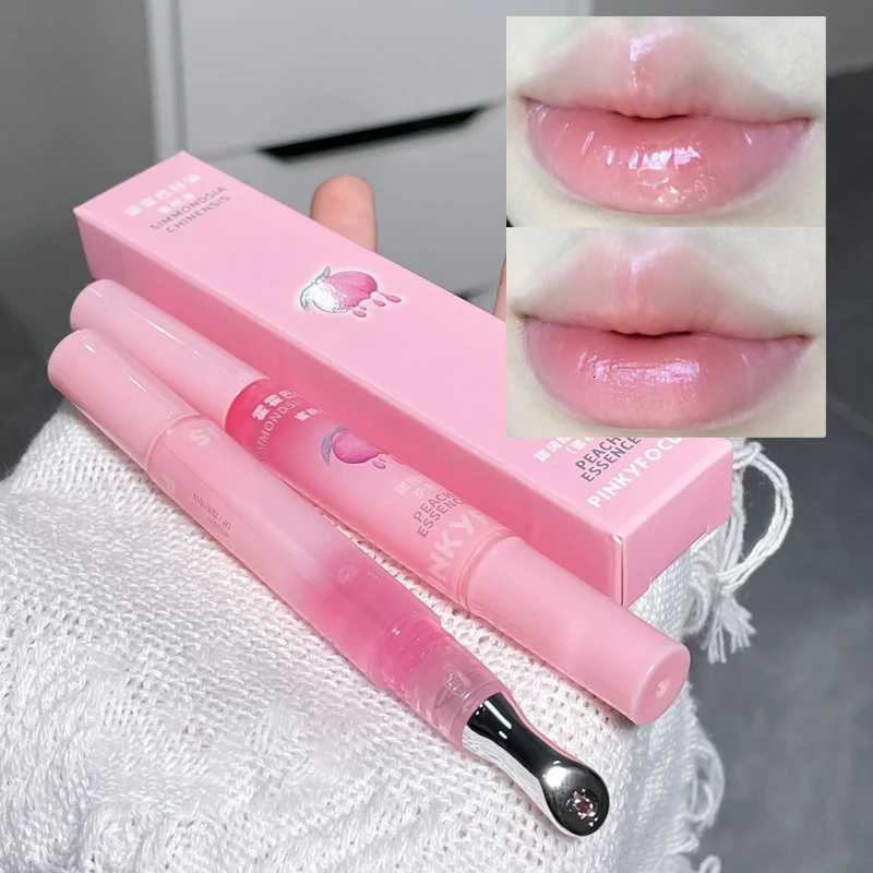Peach Lip Oil Moisturizing Glass Lip Gloss Fragrance Non-sticky Lip Tint Lips Plumper Autumn and Winter Lips Care Serum PrimerXJ250807