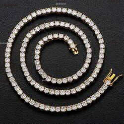 Usa Stock Fine Jewelry Hip Hop Sterling Sier Vvs Moissanite Dia Classic Tennis Chain Necklace